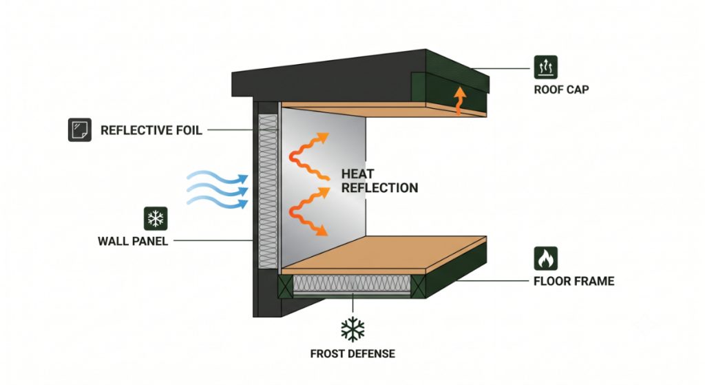Insulated summer house insulation