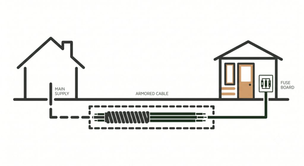 Insulated summer house with electricity
